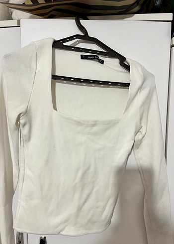 Uzun Kollu Beyaz Kadın Bluz - Görsel 3