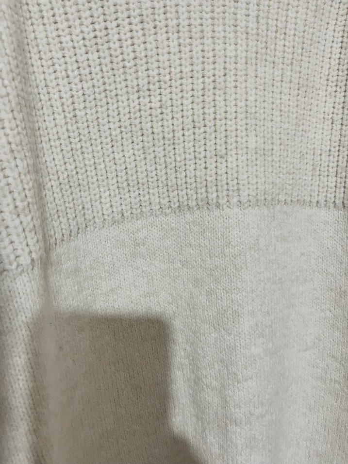 Beyaz Boğazlı Örgü Yün Kadın Kazak - Görsel 3