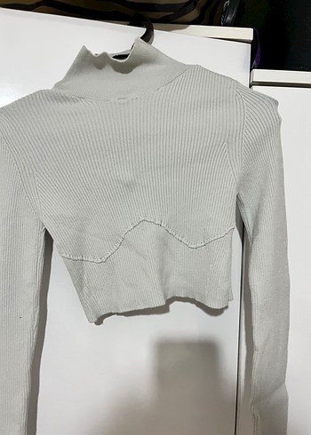 Gri Kadın Balıkçı Yaka İnce Triko Kazak - Görsel 2