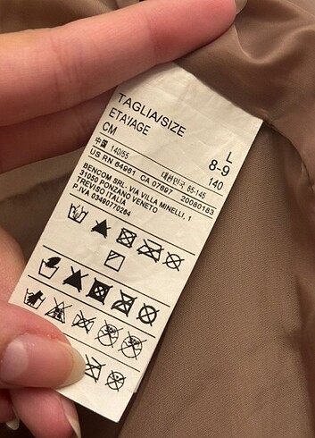 9 Yaş Beden kahverengi Renk Benetton Kürk Kahverengi çocuk