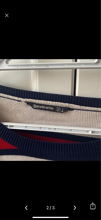 Stradivarius Stradivarius kırmızıbeyaz ince kazak