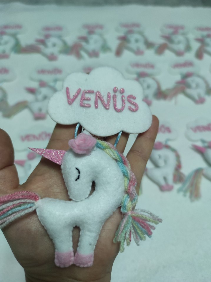 Pembe Pastel Unicorn Peluş Oyuncak - Görsel 4