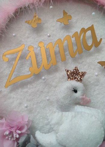 Pembe Nakışlı Çocuk Odası Süsü - Görsel 3