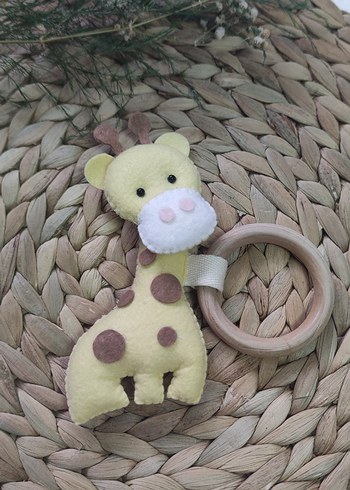 Bej Zürafa Diş Kaşıyıcısı ve Çıngırak - Görsel 2