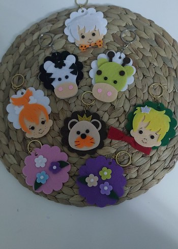 Renkli Nakışlı ve Boncuklu Çocuk Anahtarlıkları - Görsel 5