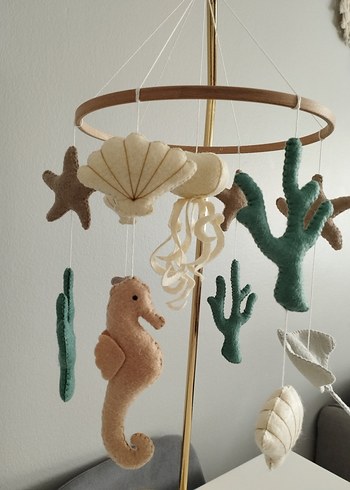 Bohem Deniz Temalı El Yapımı Bebek Mobilisi - Görsel 5