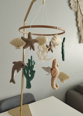 Bohem Deniz Temalı El Yapımı Bebek Mobilisi - Görsel 6