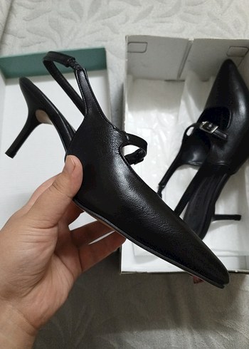Diğer Tokalı Siyah Stiletto Topuklu Kadın Ayakkabı