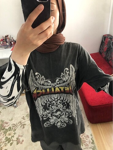 m Beden gri Renk Oversize T-shirt