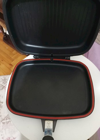 Kırmızı Teflon Kaplama Çift Taraflı Tava
