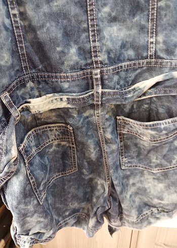 Kızlar için Bağlamalı Denim Tulum - Görsel 4