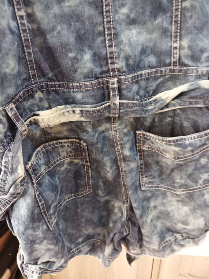 Kızlar için Bağlamalı Denim Tulum - Görsel 4