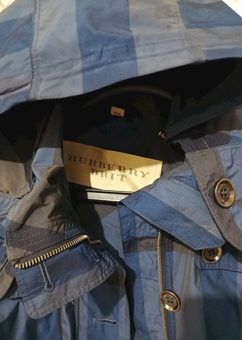 Lacivert Midi Yağmurluk Düğmeli - Görsel 2