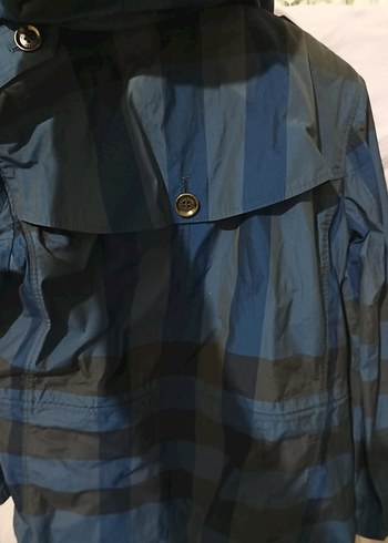 Lacivert Midi Yağmurluk Düğmeli - Görsel 7