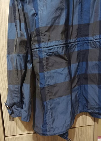 Mavi Midi Boy Düğmeli Yağmurluk - Görsel 3