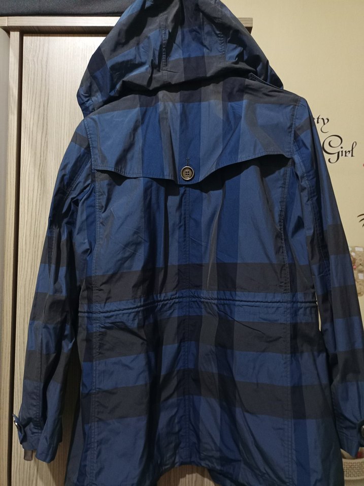 Mavi Midi Boy Düğmeli Yağmurluk - Görsel 4