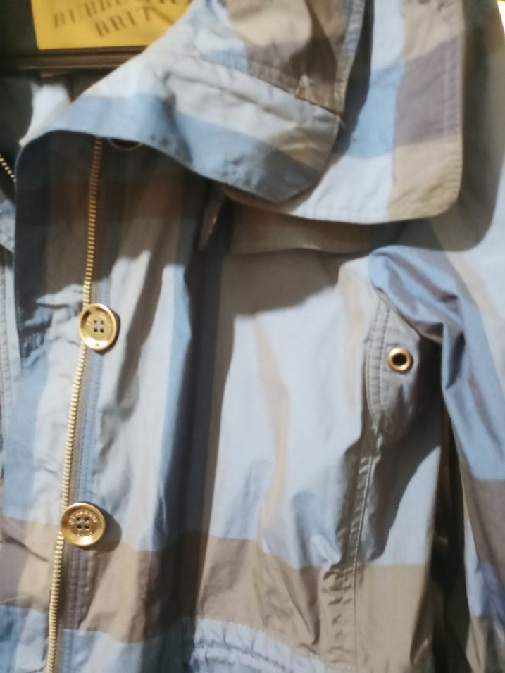 Mavi Midi Boy Düğmeli Yağmurluk - Görsel 5