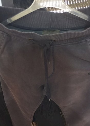 Gri Erkek Bol Kesim Kemerli Eşofman Altı - Görsel 3