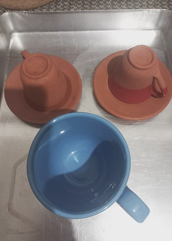 Renkli Seramik Fincan ve Tabak Seti - Görsel 4