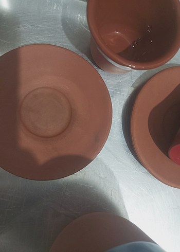 Renkli Seramik Fincan ve Tabak Seti - Görsel 2