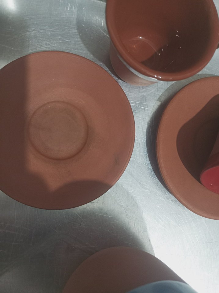 Renkli Seramik Fincan ve Tabak Seti - Görsel 2