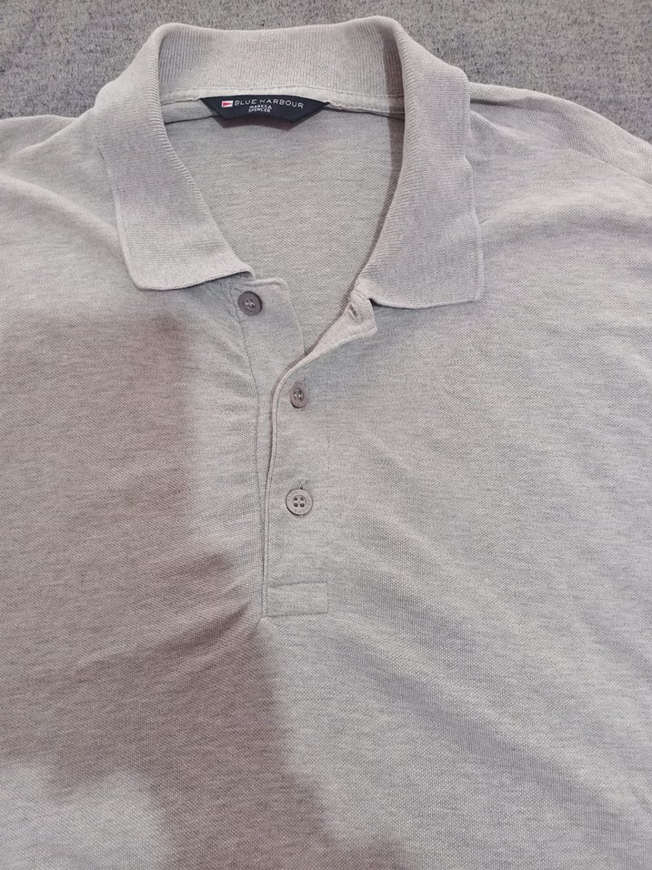 Gri Düğmeli Kısa Kollu Erkek Polo Tişört - Görsel 2