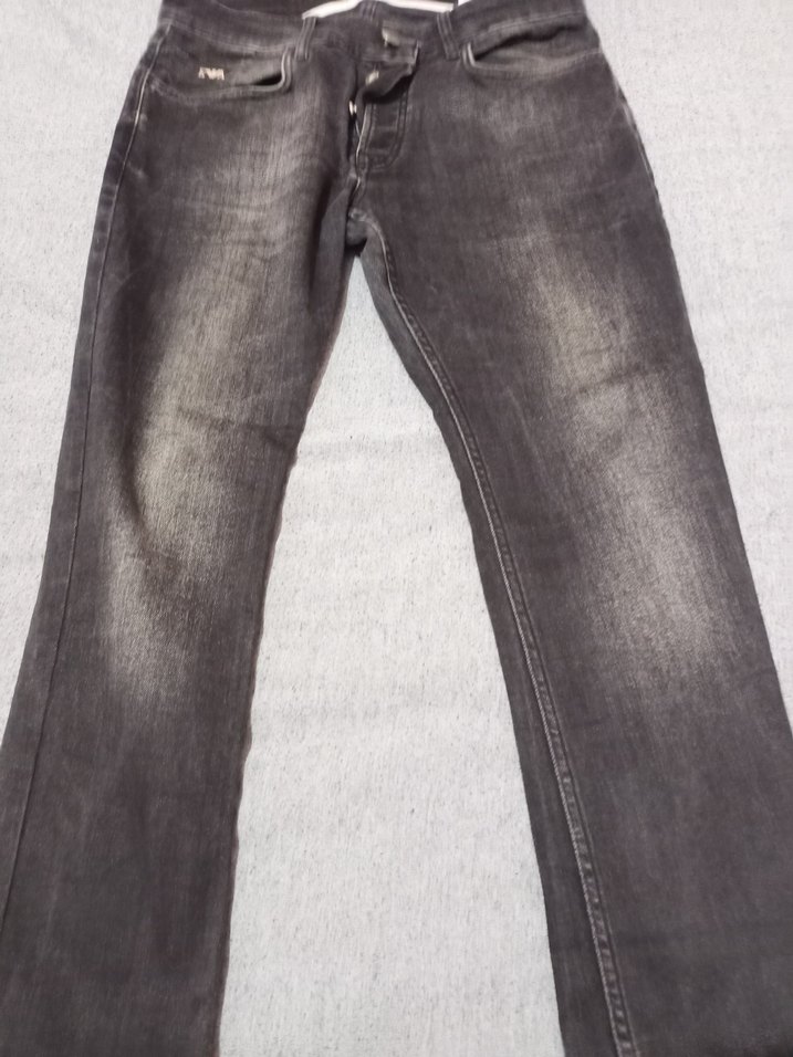 Düğmeli Gri Regular Fit Erkek Denim Pantolon - Görsel 3