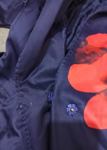 Kadın Lacivert Uzun Desenli Yağmurluk - Görsel 2