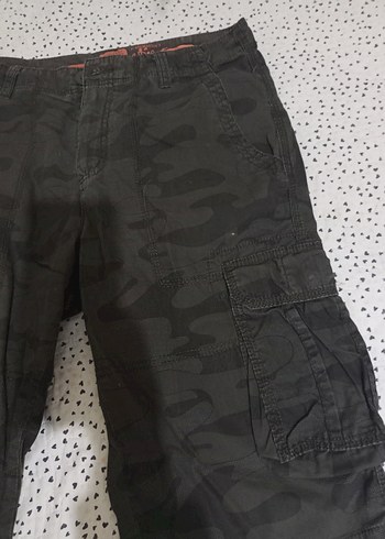 Gri Kamuflaj Kemerli Erkek Mini Şort - Görsel 2