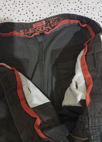 Gri Kamuflaj Kemerli Erkek Mini Şort - Görsel 3