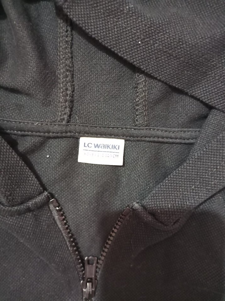 Siyah Kapüşonlu Fermuarlı Erkek Sweatshirt - Görsel 4