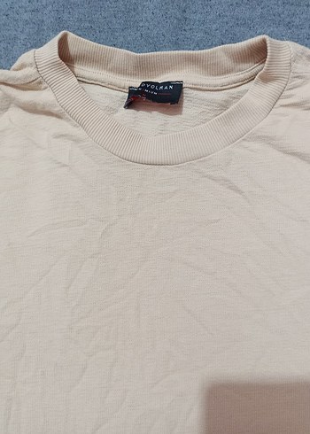 Bej Keten Erkek Tişört, Kısa Kollu, Salaş - Görsel 2