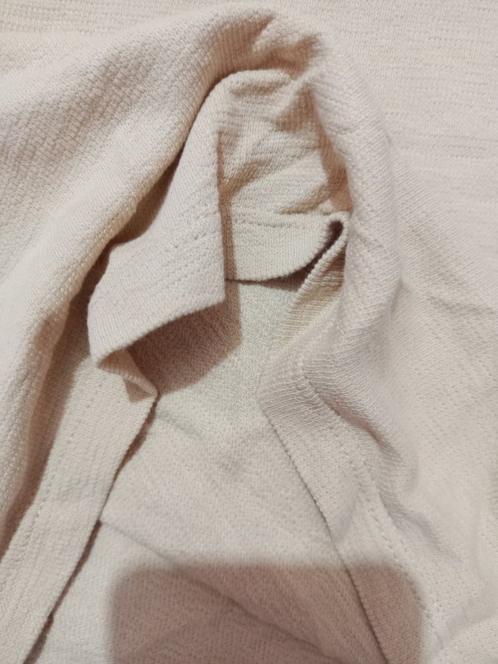 Bej Keten Erkek Tişört, Kısa Kollu, Salaş - Görsel 4