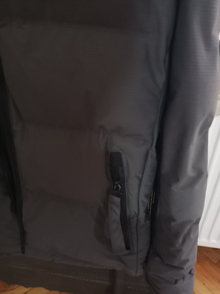 Gri Erkek Kapüşonlu Fermuarlı Mont - Görsel 2