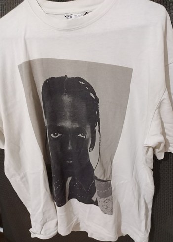 Beyaz Baskılı Kadın Tişört - Görsel 2