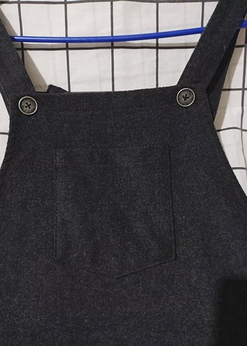 Kadın Siyah Midi Kısa Salopet - Görsel 2