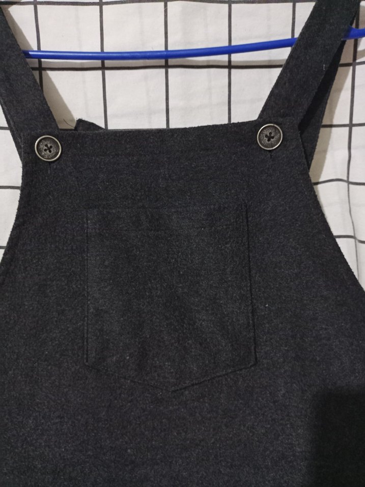 Kadın Siyah Midi Kısa Salopet - Görsel 2