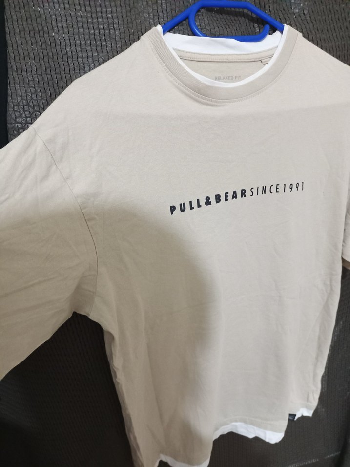 Bej Baskılı Erkek Tişört - Görsel 3