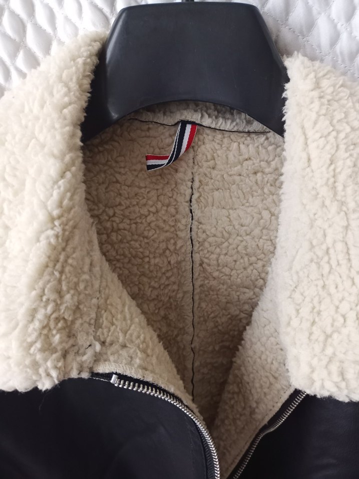 Deri Kışlık Ceket, Kürklü, Siyah - Görsel 3