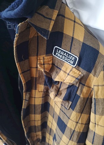 Sarı Ekoseli Kapüşonlu Erkek Ceket - Görsel 4