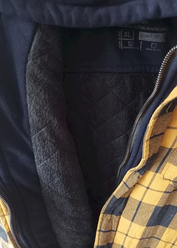 Sarı Ekoseli Kapüşonlu Erkek Ceket - Görsel 3