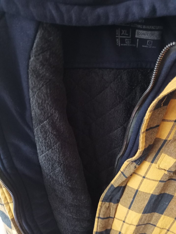 Sarı Ekoseli Kapüşonlu Erkek Ceket - Görsel 3