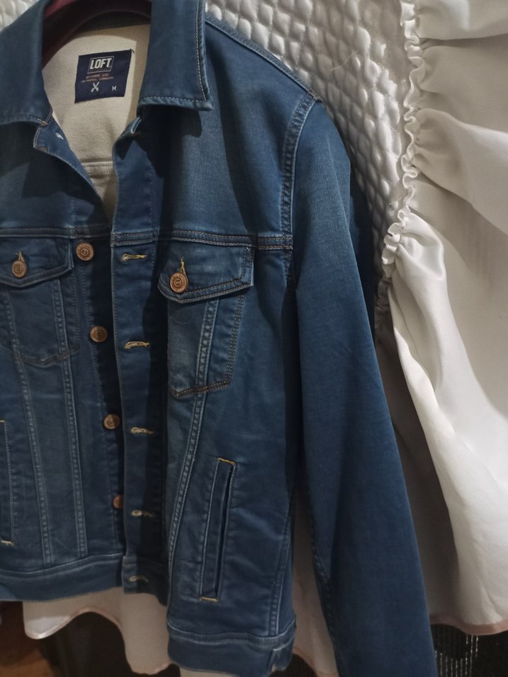 LOFT Düğmeli Mavi Denim Ceket - Görsel 3