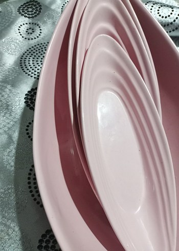 Pastel Pembe Yemek Servis Tabağı Seti - Görsel 3