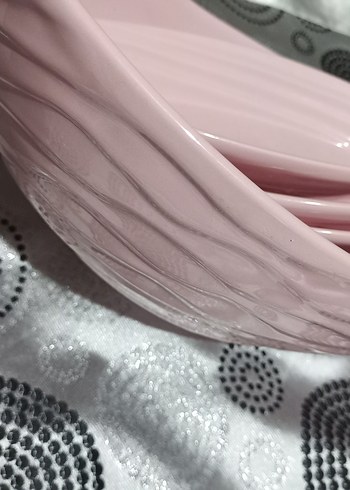 Pastel Pembe Yemek Servis Tabağı Seti - Görsel 2