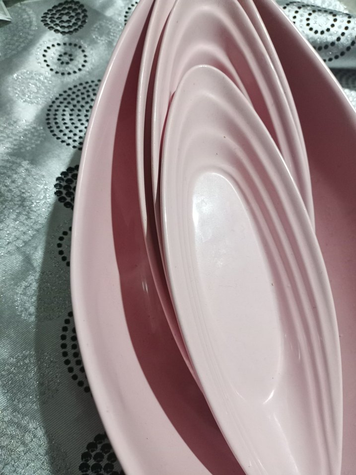 Pastel Pembe Yemek Servis Tabağı Seti - Görsel 3