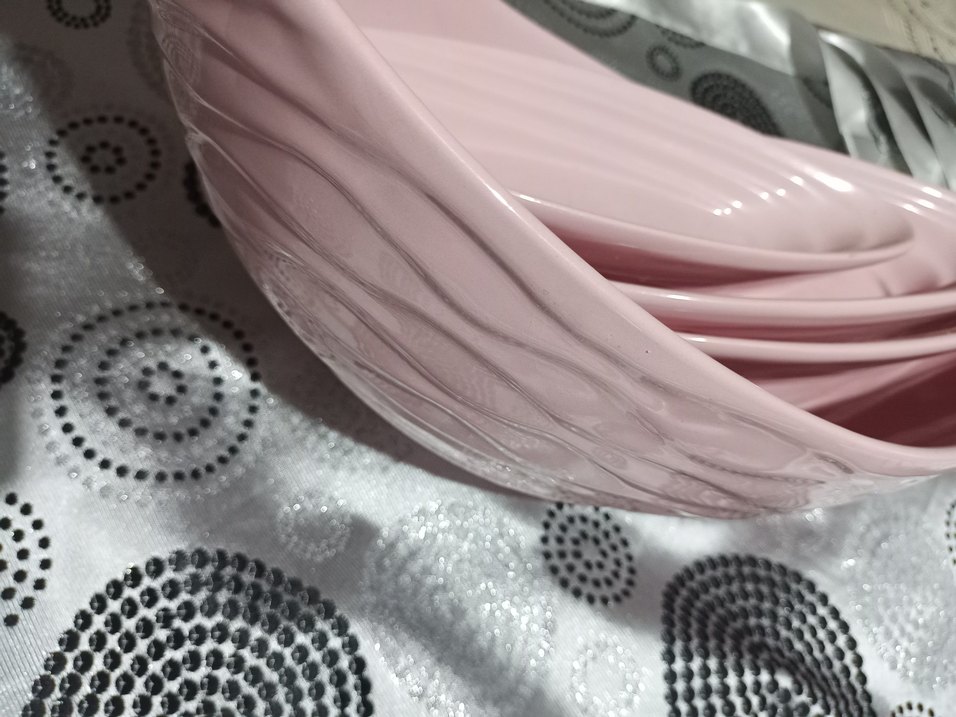 Pastel Pembe Yemek Servis Tabağı Seti - Görsel 2