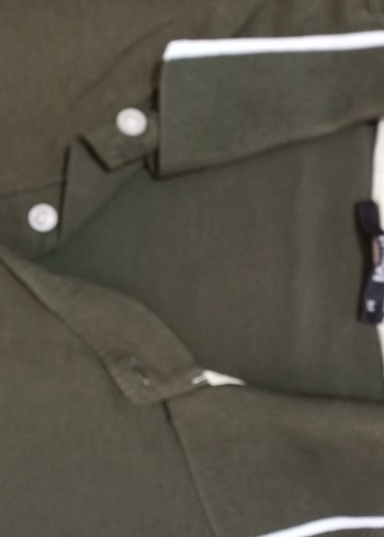 Düğmeli Haki Yeşil Erkek Polo Tişört - Görsel 2