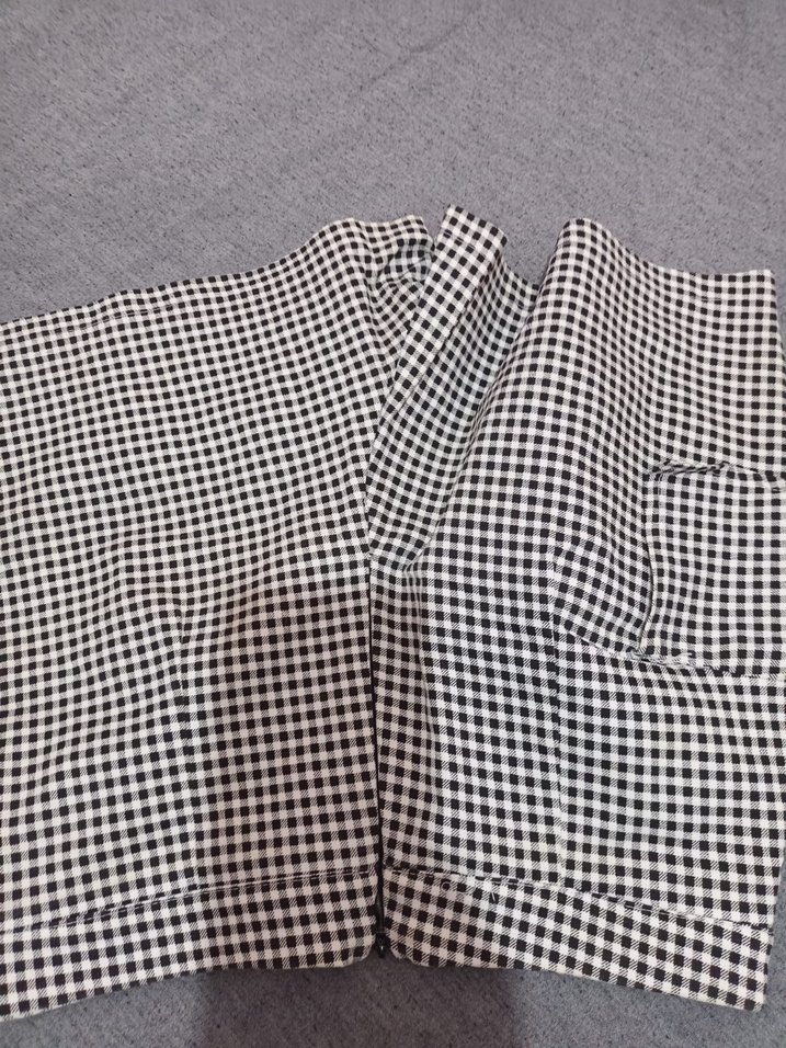 Gri Kareli Fırfırlı Mini Etek şort - Görsel 3