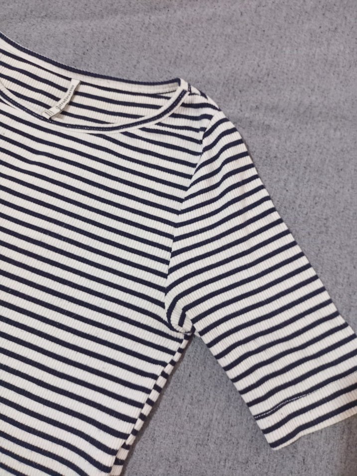 Çizgili Uzun Kollu Tişört - Görsel 3